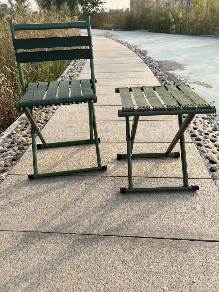 Large Portable Folding Thickened Metal Stool for Outdoor, Fishing, or Picnic Use.