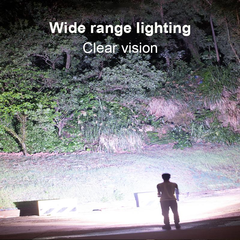 XHP50 Superhelle Taschenlampe Tragbare Lampe Zoom Taschenlampe Wasserdichtes wiederaufladbares Blitzlicht Outdoor Camping Laterne