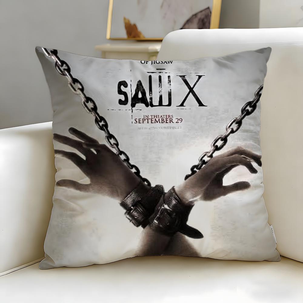 popular movie X Saw X Cushion Cover Soft & Easy-Wash Pillow Case – Versatile for Couch, Bed, Travel and Office