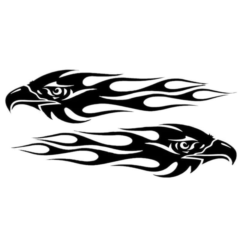 Obtisky na motocykl Eagle Flame: Vodotěsný, opalovací krém, pár blokující poškrábání.