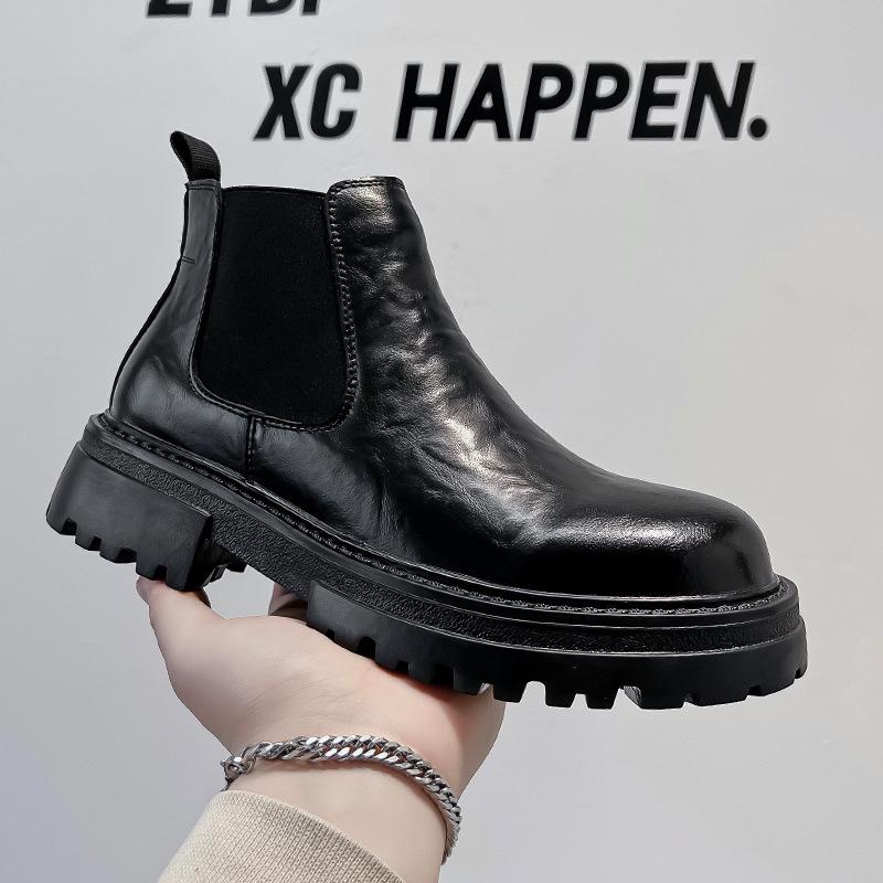 2024 New Men's Martin Boots Autumn Versatile Trend Set Feet One Pedal Thick-soled Height Increasing Men's Boots 2114-A