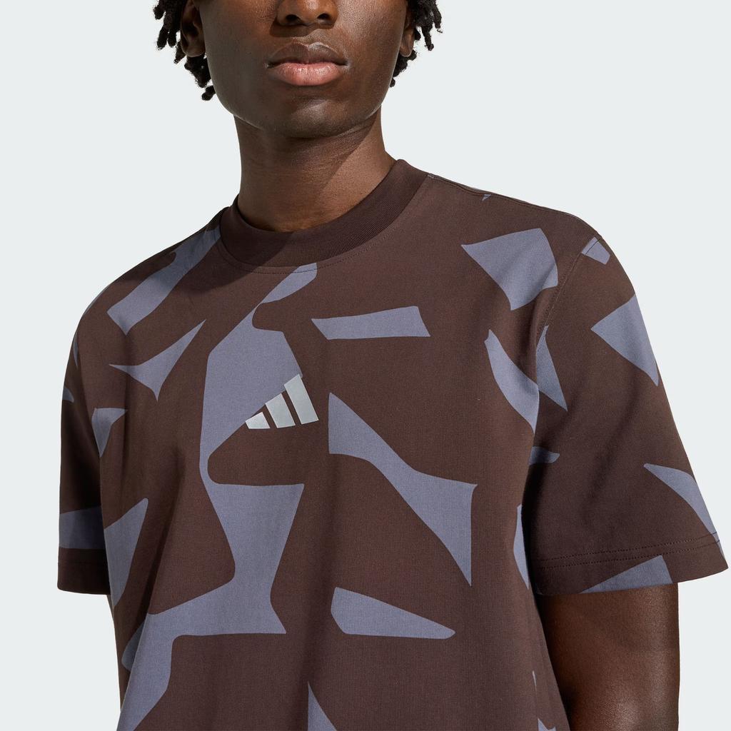 Adidas AMG Camo Cotton Knit Loose Short Sleeve Racing T-Shirt Men Tops KQ8353