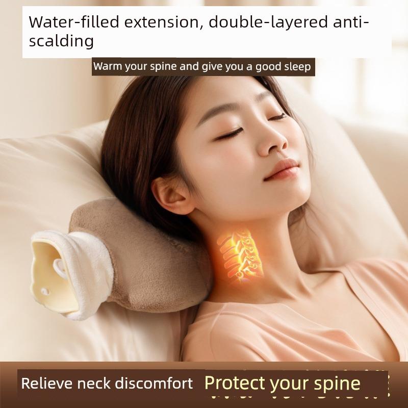 Long Hot Water Bag Water Injection Plush Cover Rubber Warm Water Bag Waist Supporter Irrigation Large Thickened Belly Warming Handbag
