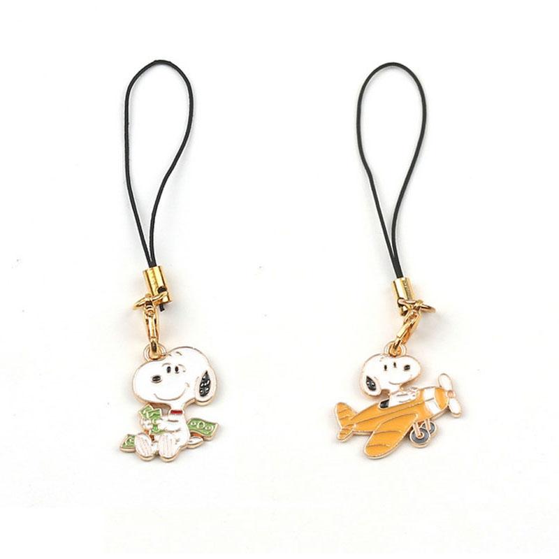 Hot 5Pcs Kawaii Snoopy Cartoon Phone Chain Key Lanyard Schoolbag Charm Pendant Bag Keychains For Backpacks For Girls And Bo