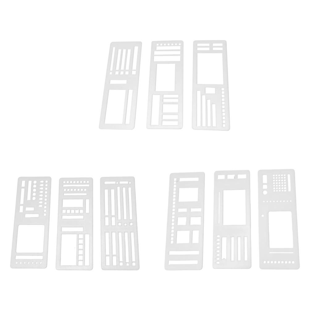 3 Pièces Pochoirs de Journal Tampons de Planificateur Marque-Page de Journal Scrapbook Listes Peinture Artisanat Compact Polyvalent pour Lettrage Écriture