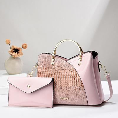 Nová dámská taška v přímém prodeji Lesklá kožená dámská kabelka s peněženkou Velkokapacitní kompozitní tašky Taška přes rameno Crossbody taška