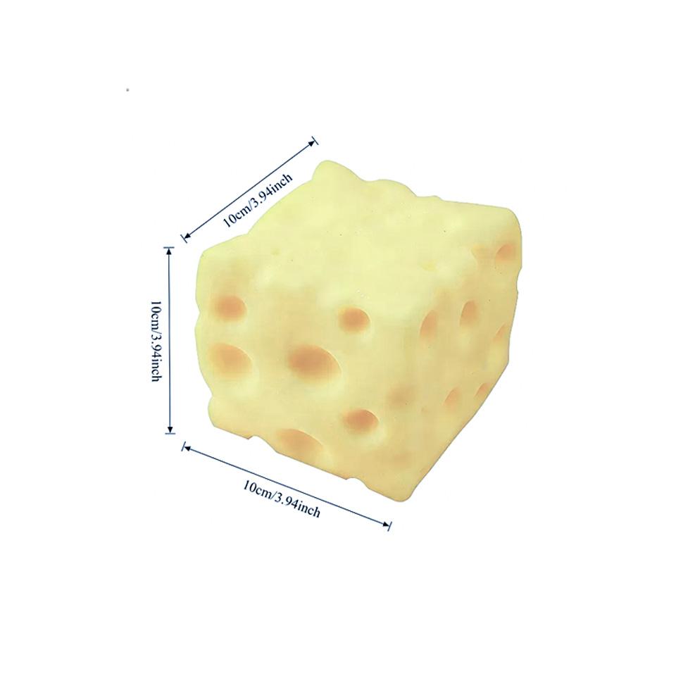 Quishy Cheese Toy, Simulation Cheese, Funny Prank Stress Relief Ball, Decompression Toy, Kids Toy With Soothing Squeezing Sound