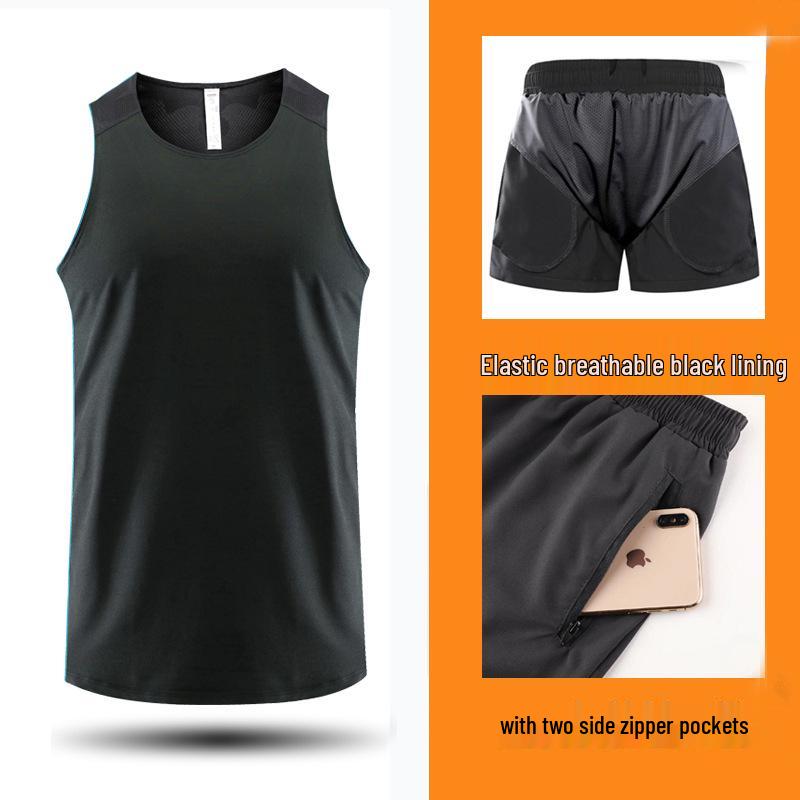 Unisex Quick-Dry Marathon Tank Top & Shorts Set for Summer Athletics