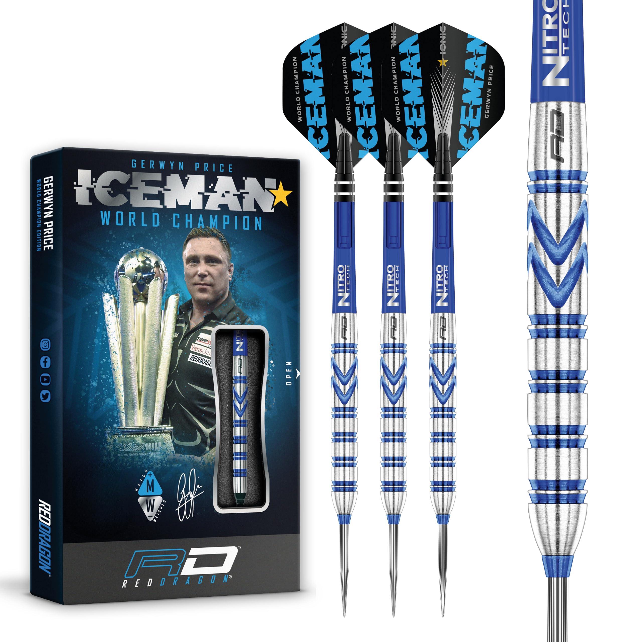 

Gerwyn Price Tungsten Steel Dart Flight Shaft Case (24g) -