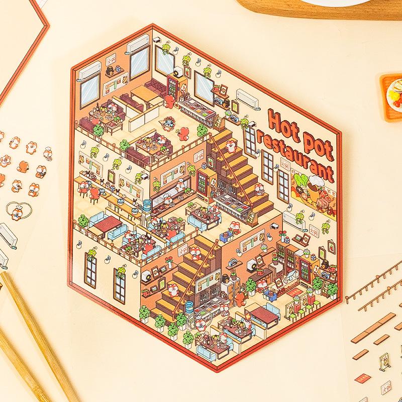 

Yuxian 3.0 Series 6-слойные 3D миниатюрные ландшафтные наклейки для декора домашних животных и дома