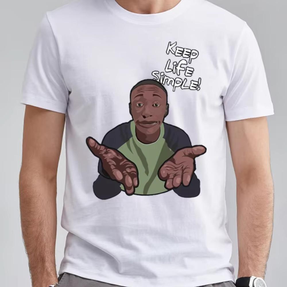Funny Khaby Lame T Shirt Life Is Simple Cartoon Tops Women Men Casual Streetwear Black White Breathable Streetwear Camisetas