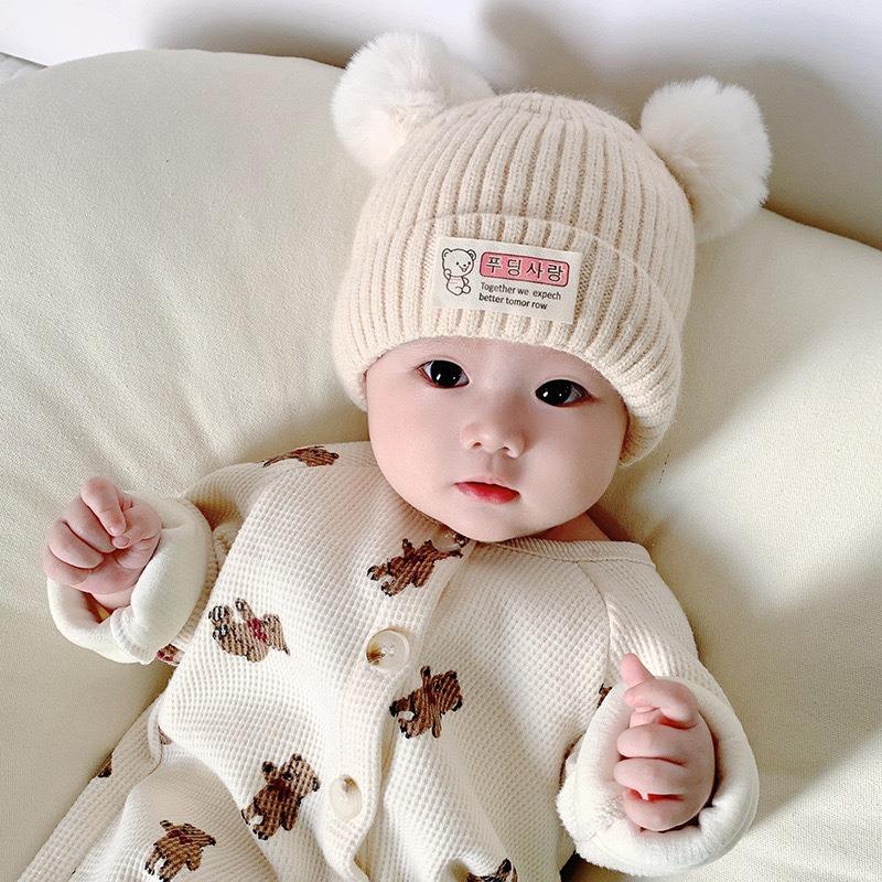 Autumn and winter children's hats cute newborn infant fetal hats boys and girls baby wool hats newborn knitted hats cartoon