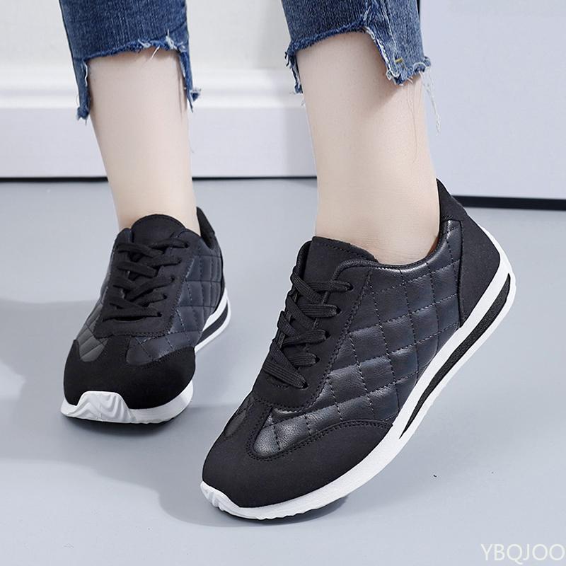 Fashion New Solid Color Fashionable Flat Shoes for Women's Casual Lace Up Multifunctional Sports with Shock Absorption Zapatos De Mujer