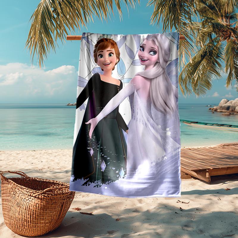Ultra-Soft Beach Towel with Elsa Theme,Ideal for Pool - Camping, Diving - Perfect Travel Essential, Vibrant Beach Towel.