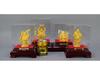 Velour Sand Gold Laughing Maitreya Buddha Statue Ornament for Home and Shop Decor