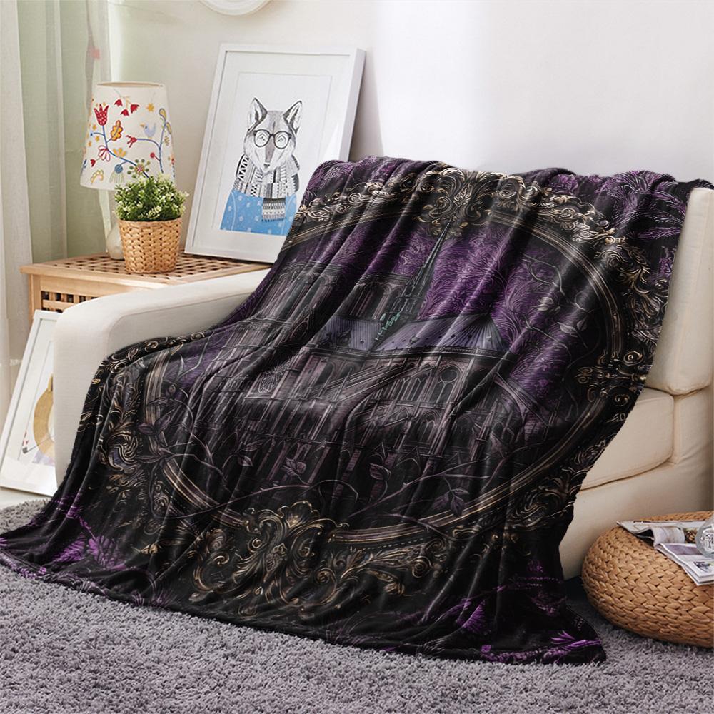 1Pc Alien Earth Print Flannel Blanket, High Quality Comfortable for All Seasons, Home Decor, Warmth and Comfort, Perfect for Christmas Gifts