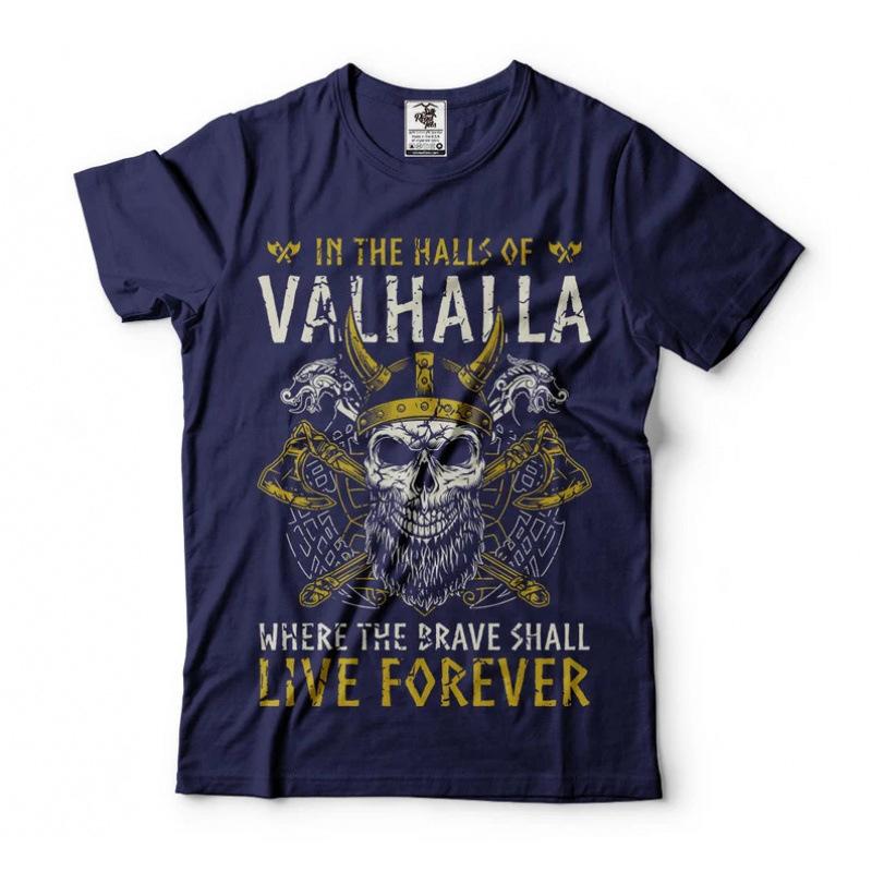 Valhalla Viking Skull T-Shirt: Ragnar Tee S