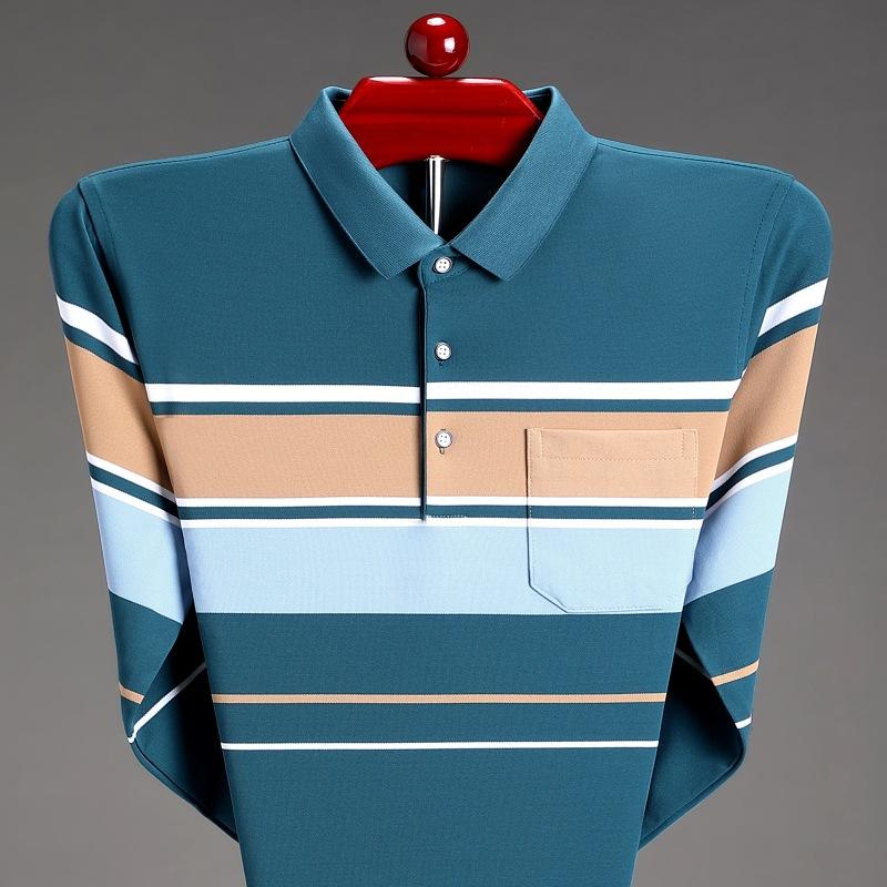 Men s Polo Shirt Business Casual Long Sleeve Top Lapel Collar Minimalist Fashion T-Shirt M