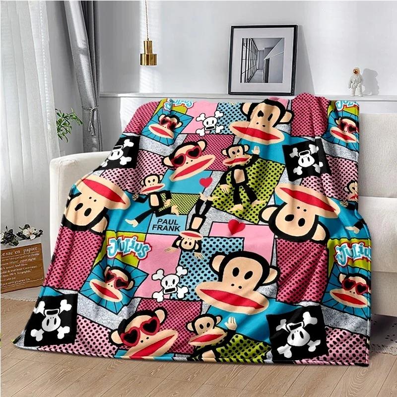 Cartoon Anime P-Paul-Frank Throws Blanket for Baby Hiking Picnic Bed Super Soft Cute kawaii Flannel Blanket Power birthday gift