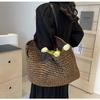 Straw Bag New Beach Woven Straw Bag Shoulder Women's Bag Simple Large-capacity Leisure Vacation Travel Bag