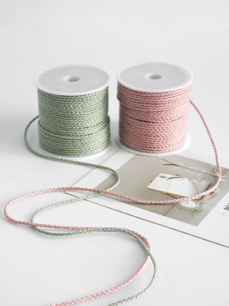 Monochrome Cotton Thread 2Mm Hand-Woven Thread Diy Beaded Rope Solid Color Wenwan Rope Tie Rope Gift Packaging String
