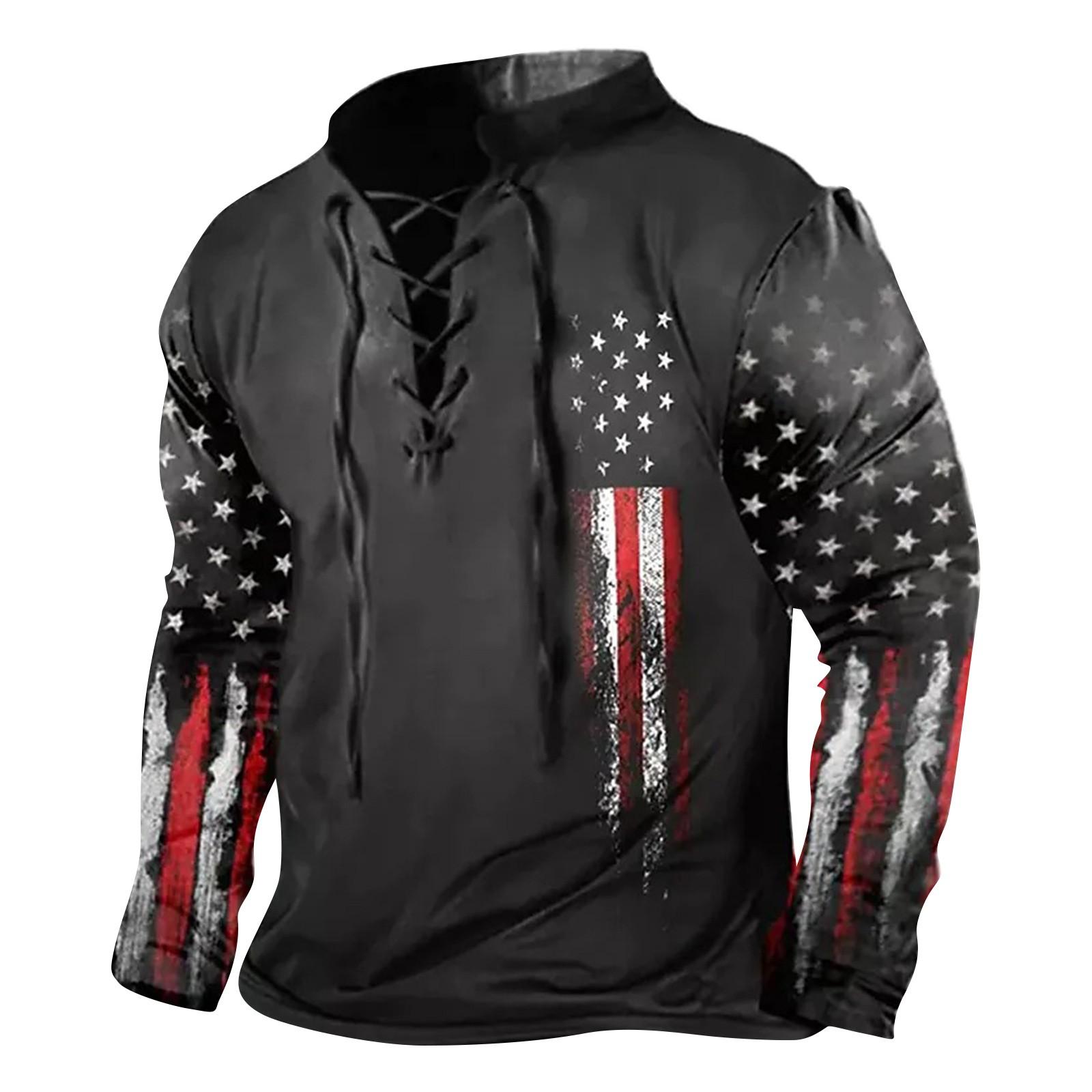 

Мужская модная повседневная рубашка с длинным рукавом и принтом в стиле ретро, ​​верхняя блузка XXL чёрный