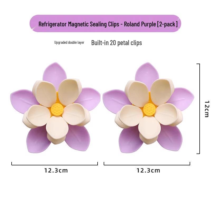 Lotus Magnetic Double-Layer Sealing Clip for Kitchen Bags - Moisture-Proof, High-Value Fridge Magnet