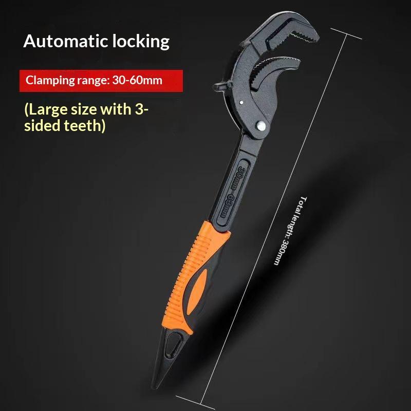 1/2Pcs Steel Wrench High Carbon Steel Multi Functional Adjustable Self Locking Ratchet Open End Wrench Manual Repair Tool
