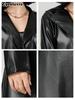 Extra Long Bathrobe Windbreaker Spring/Autumn Anti-Wrinkle Fashion Women's Leather Jacket