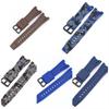 Replacement Silicone Band for Casio Easy to 17 Color Camouflage Brown [Faygtni] GST-S110 / GST-S100G / GST-W110 / GST-W100G / GST-S210B, Soft,