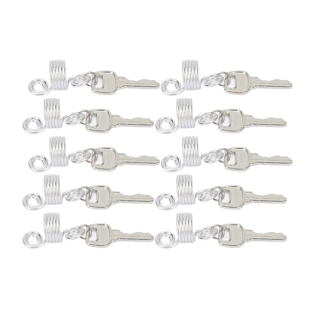 10pcs Beard Beads Keys Springs Beard Ornaments for Men Women Hair Braiding Decoration