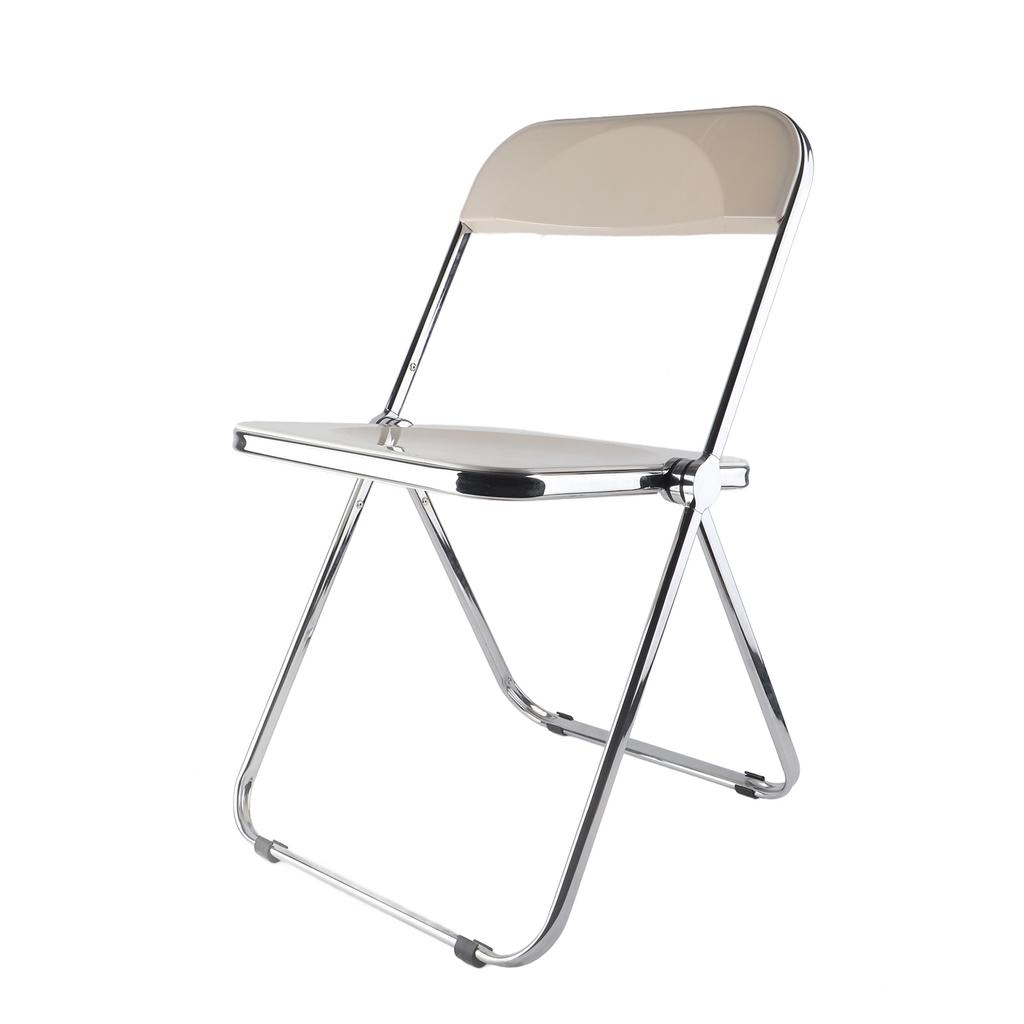 Folding Chair INS Style Folding Design Transparent Durable Sturdy Metal Foldable Chair for Party