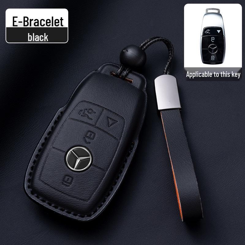 Mercedes-Benz Original Color Nappa Leather Key Case for GLE, GLAC200L, C260L, E300L, E-Class, S-Class, and C-Class.