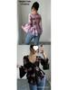 European Floral Gradient Tie-Up Square Neck Long Sleeve Shirt