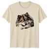 Sleeping Husky Dog Animals Mens T-Shirt Womens Tee Graphic Unisex Top
