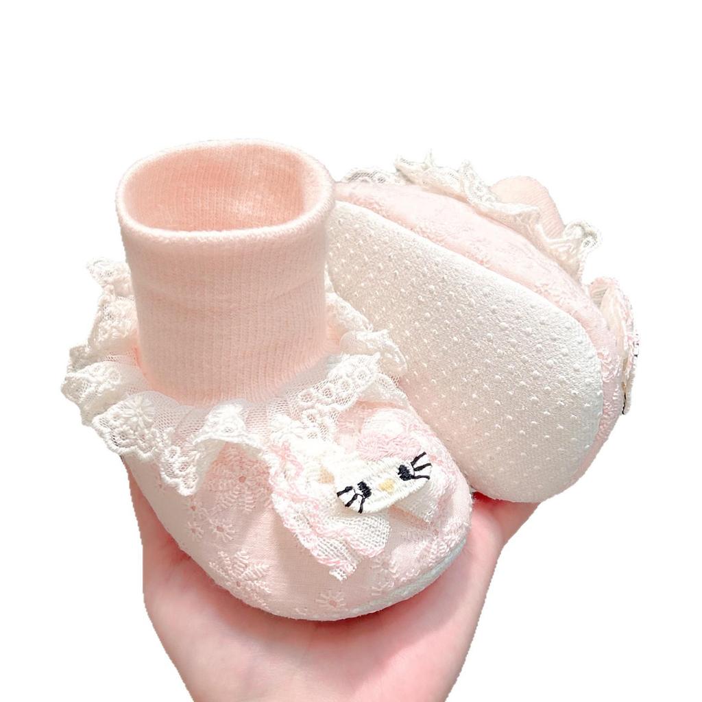 Florale Schleife Anti-Rutsch Plüsch Lauflernschuhe für Baby-Mädchen (1 Jahr)