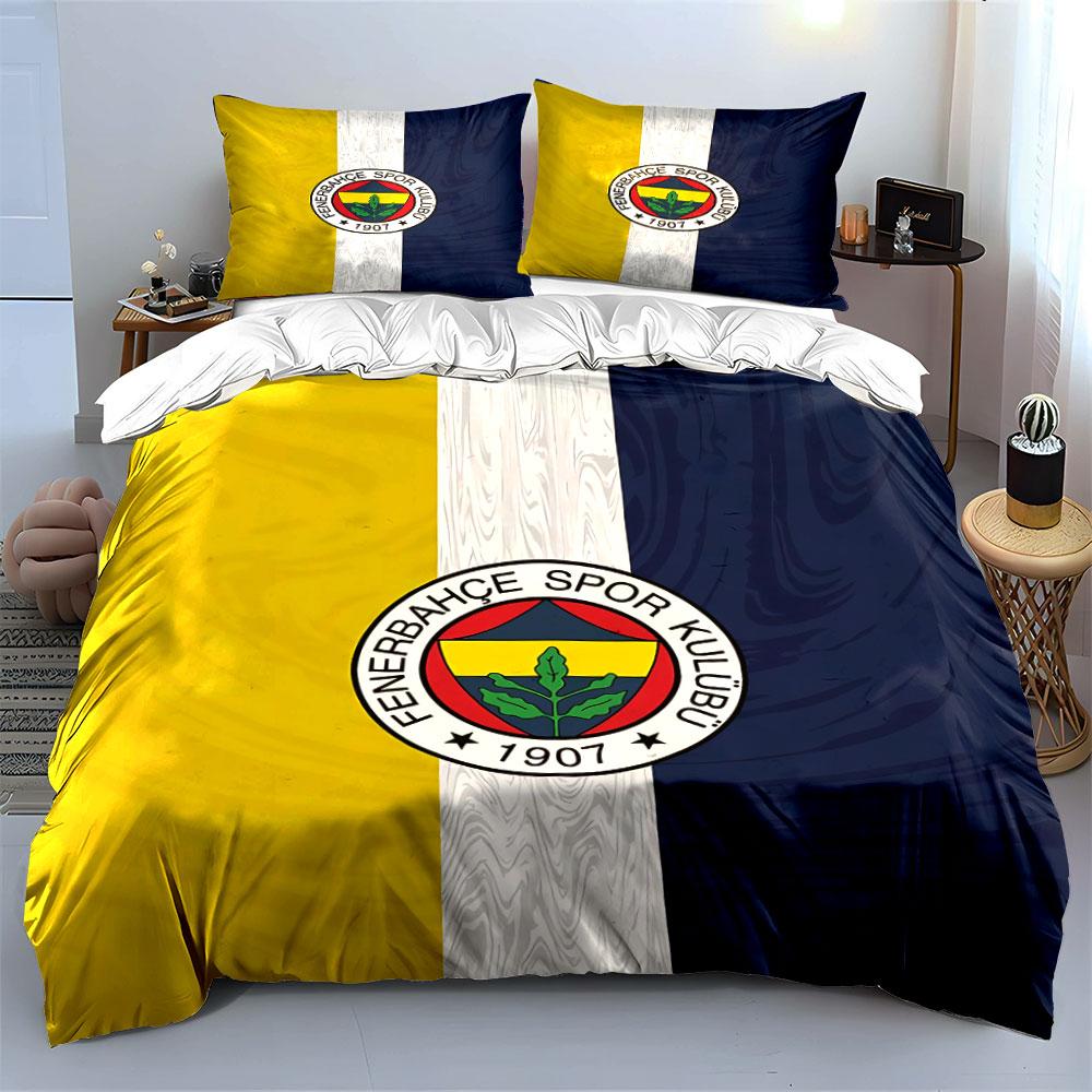 Set Biancheria da Letto Logo Fenerbahçe Copripiumino Federe (1 * Copripiumino 2 * Federe, senza piumino)