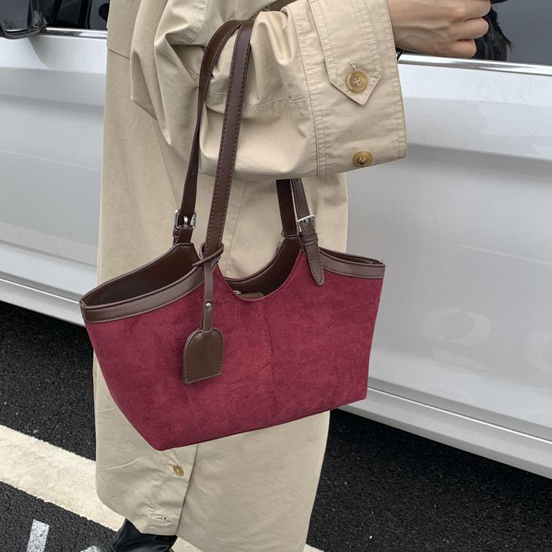 

Ретро и Модная Ручная Сумка-Корзина для Овощей, Универсальная Матовая Сумка Тоут через Плечо красный