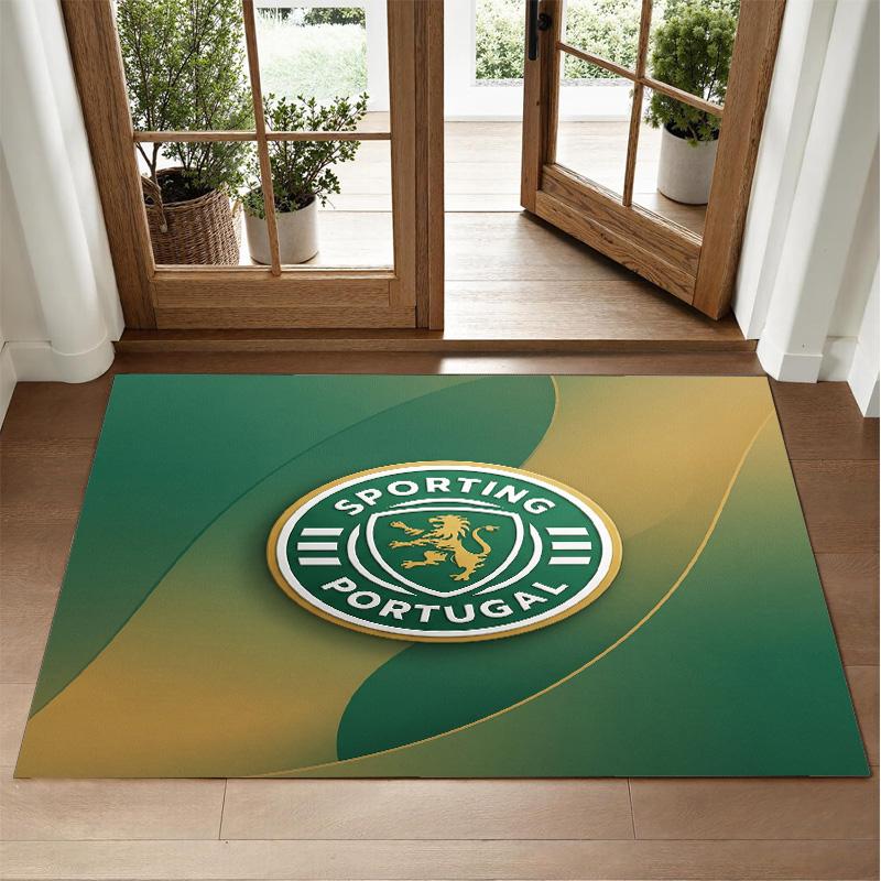 Sporting CP FC Design Crystal Velvet Rug Soft Decorative Mat for Bedroom Entrance