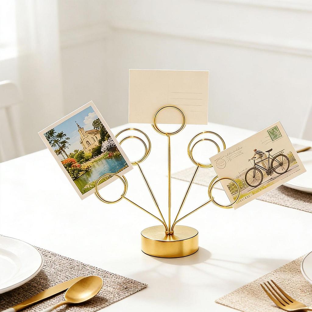 5 Branch Family Tree Picture Frame Holder Desktop Photo Wedding Card Display