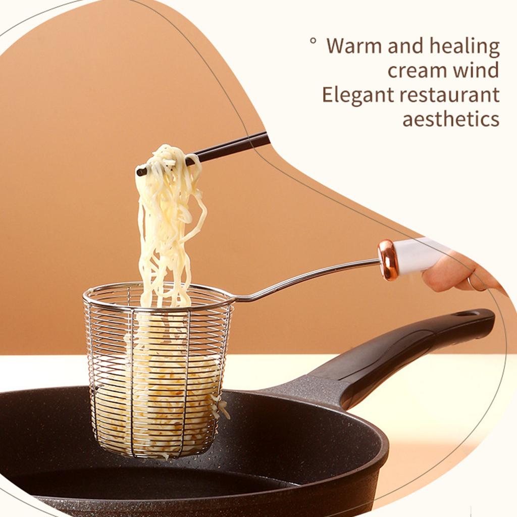Ergonomic Handle Skimmer Spoon Stainless Steel Strainer Ladle Colander for Blanching Vegetables and Skimming Impurities