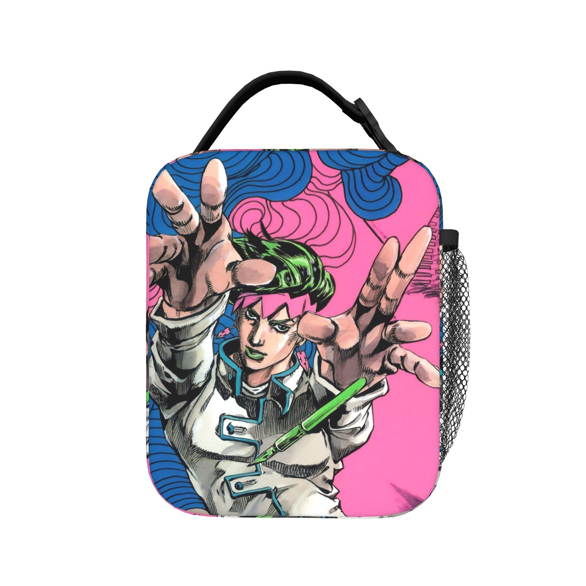 Anime Manga J-JoJos Bizarre Adventure Sac à Lunch Isotherme Grand Réutilisable Thermique Sac Fourre-tout Boîte à Lunch École Extérieur Fille Garçon One Size