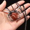 Natural Shell Alloy Necklace Spider-Shaped Brooch Pendant Charms For Elegant Women Love Romantic Gift