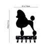 Poodle Key Holder for Wall - Small 6 Inch Wide with 5 Hooks - Iron Crafts Wall-Mounted Coat Rack Organizer Iron Art Décor