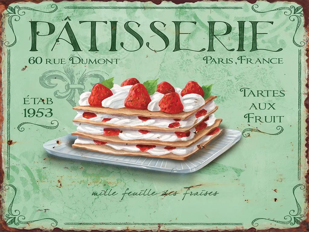 Vintage Cake Ice Cream Metal Tin Sign Yummy Dessert Pictures Bakery Food Shop Decor Aesthetics Wall Decorative Plaque Decorat