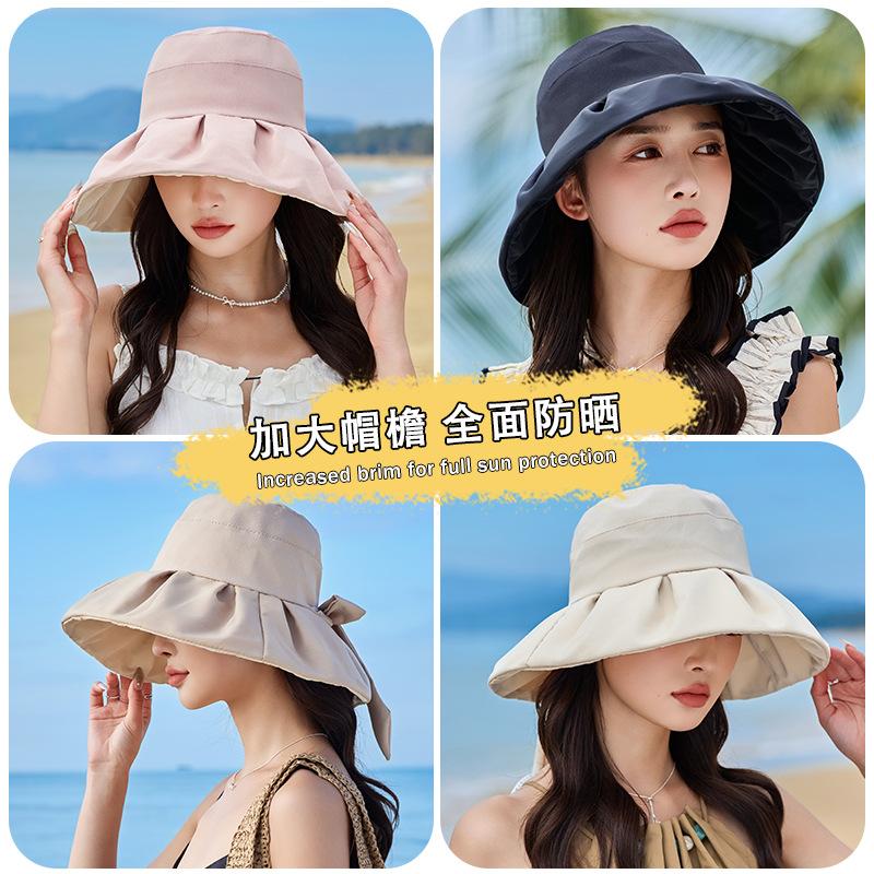 Hat women's spring and summer sunshade sunscreen hat sun hat summer UV protection bucket hat