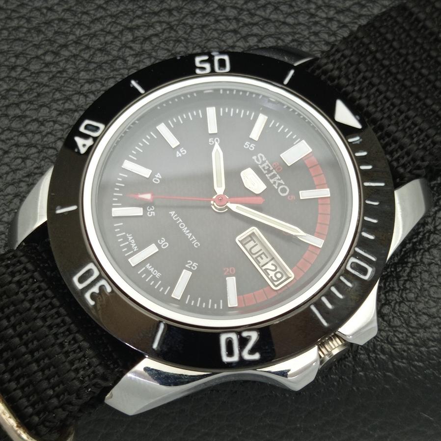 JAPAN SEIKO 5 HERRE AUTOMATISK 6309A OVERNYTTET BLACK DIAL WATCH a426510-2 RL-a426510