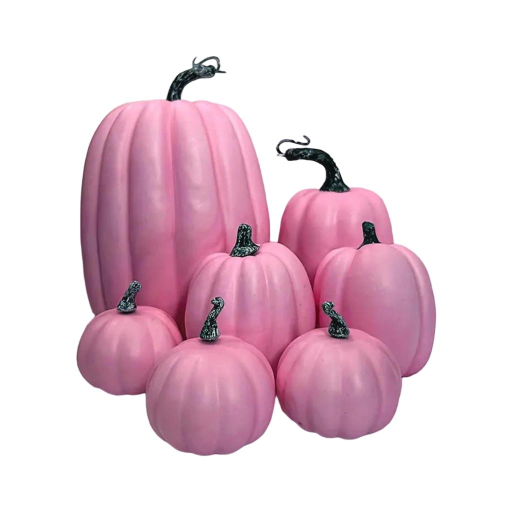 Künstliches Kürbis-Set für Halloween-Dekorationen - 7-teiliges rustikales Herbst-Thanksgiving-Mittelstück und Küche