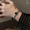Colorfast Titanium Steel Square Cuban Bracelet - Trendy, Versatile Retro Jewelry for Men and Women