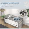 3 Height Adjustable Raised Dog Bowls, Dog Feeding Storage Station W/ Slow Feeder Mat, 2 Stainless Steel Bowls